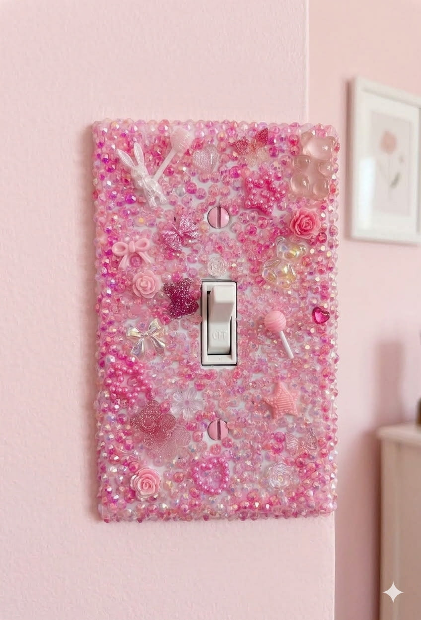 Bedazzled Pink Light Switch